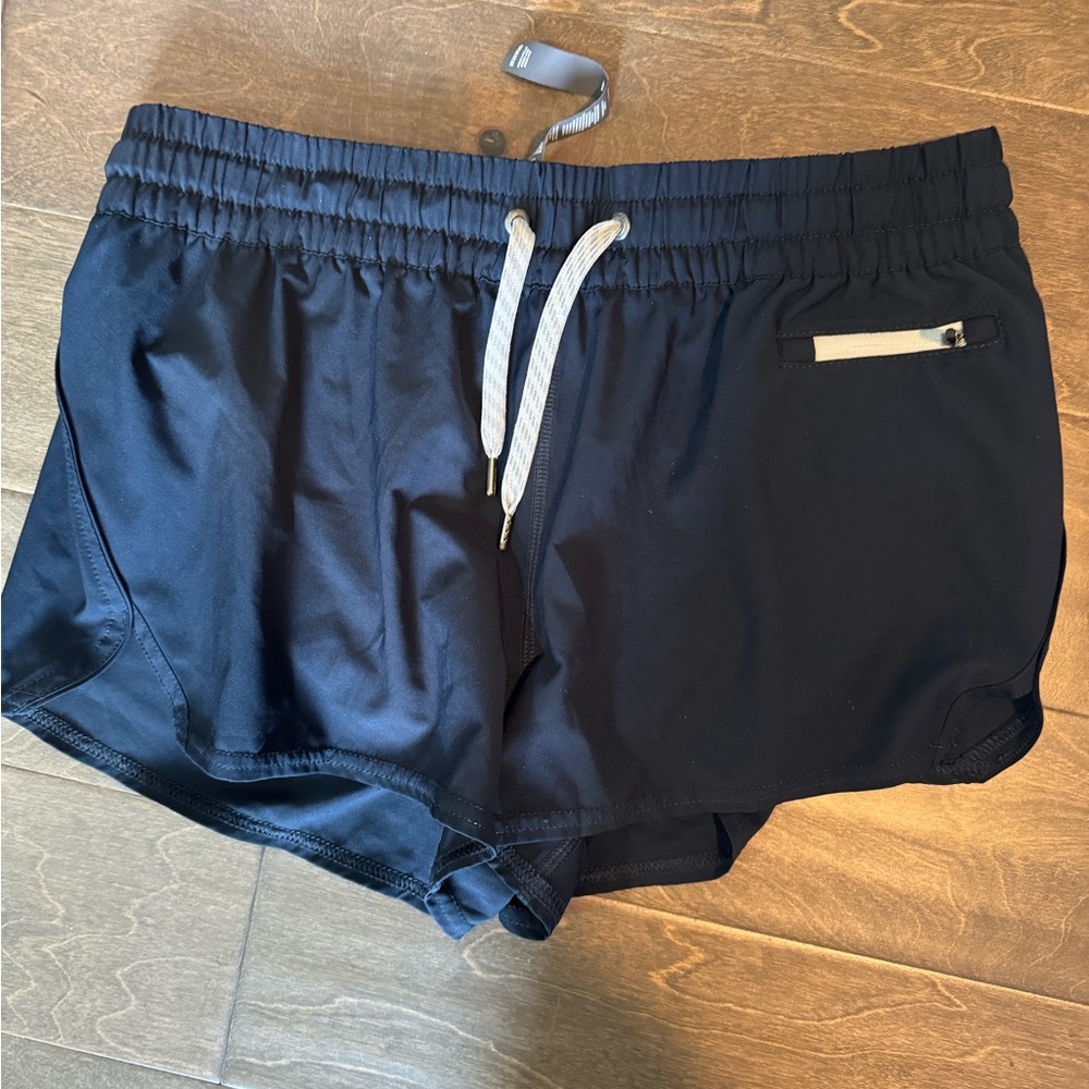 Vuori Navy Athletic Shorts with White Drawstring